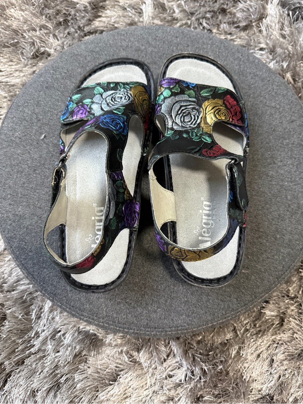 Alegria by VIKI VIK- 839 women’s Embossed leather multi colored  Sandals